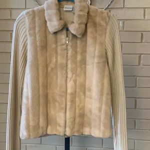 Carolina color faux fur Cardigan 100% polyester